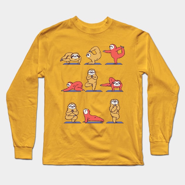 Sloth Yoga Long Sleeve T-Shirt by huebucket